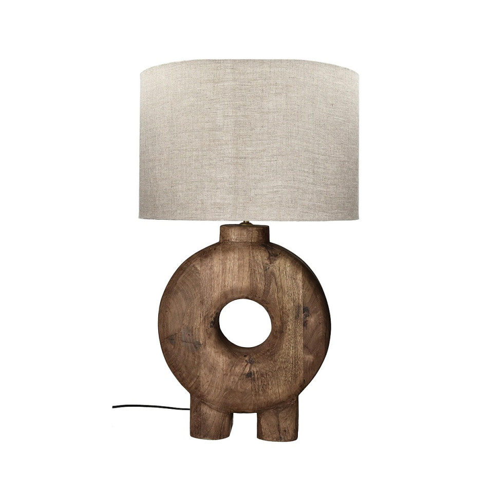 Lampe à Poser Bois et Lin Totem LAMPEDUSA  