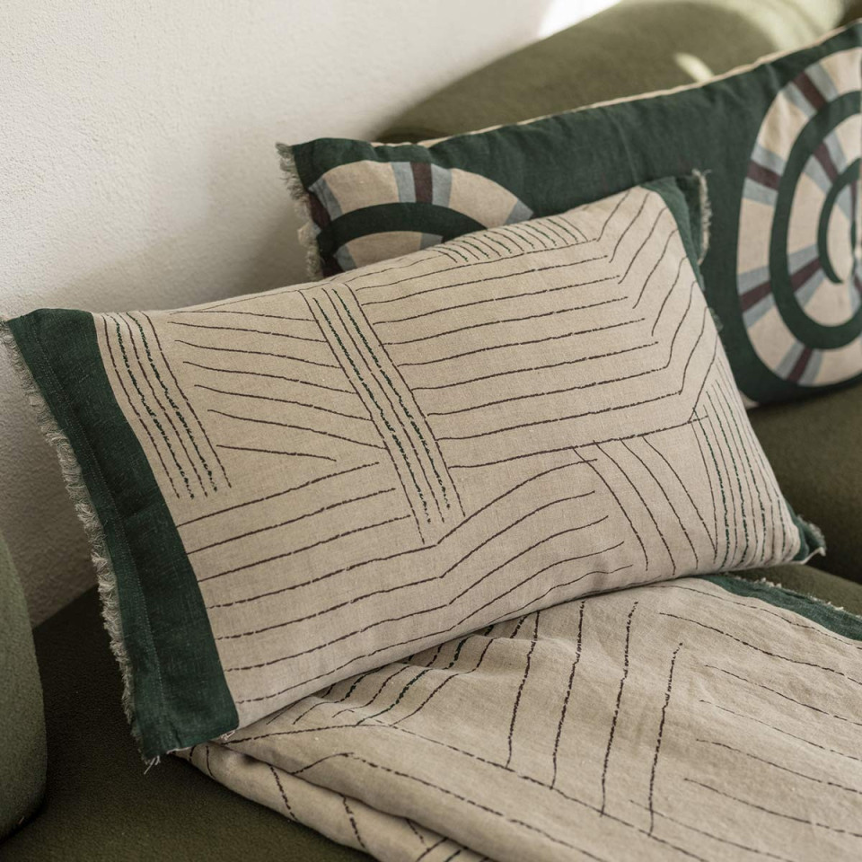 Coussin Lin Coton Imprimé KORI  