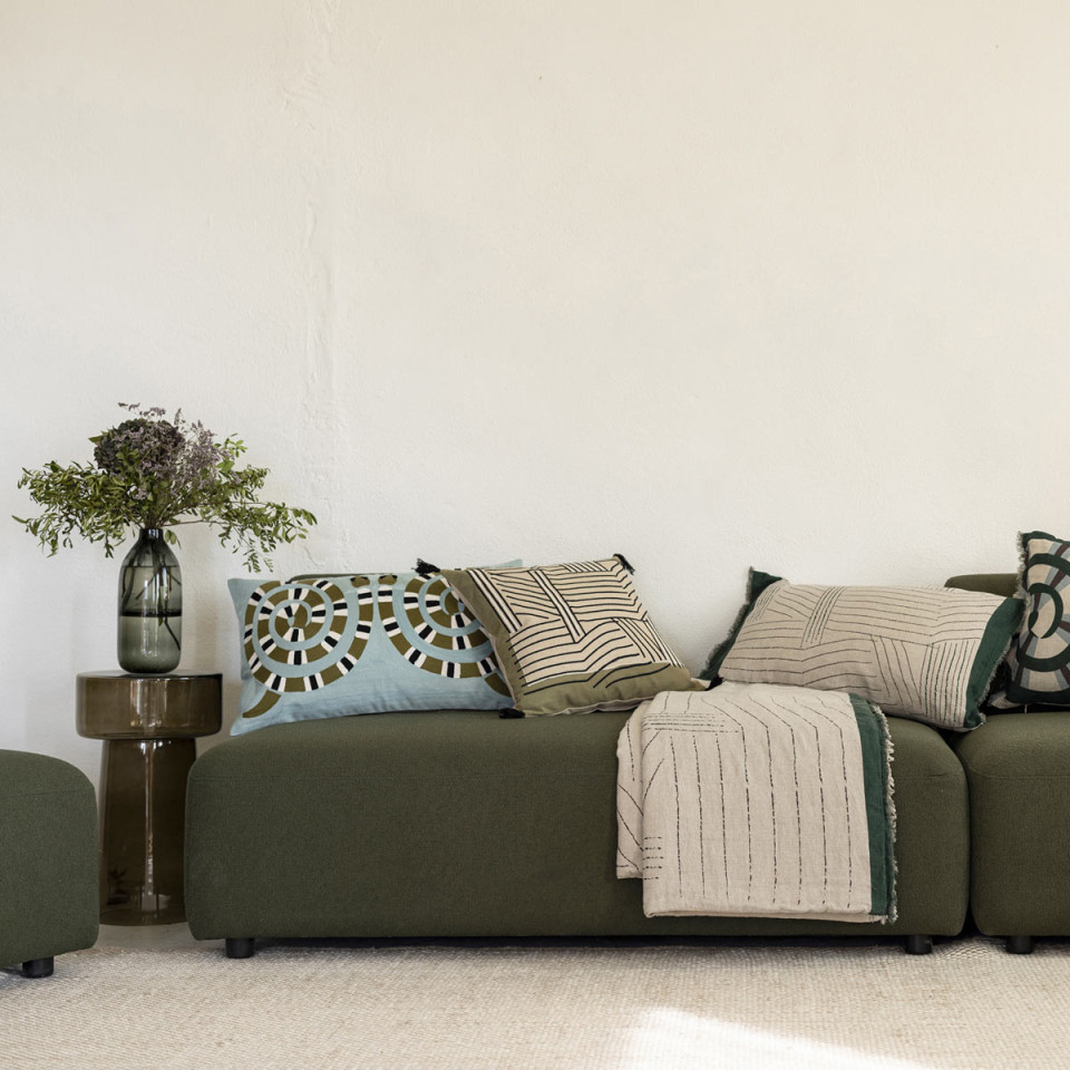 Coussin Lin Coton Imprimé KORI  