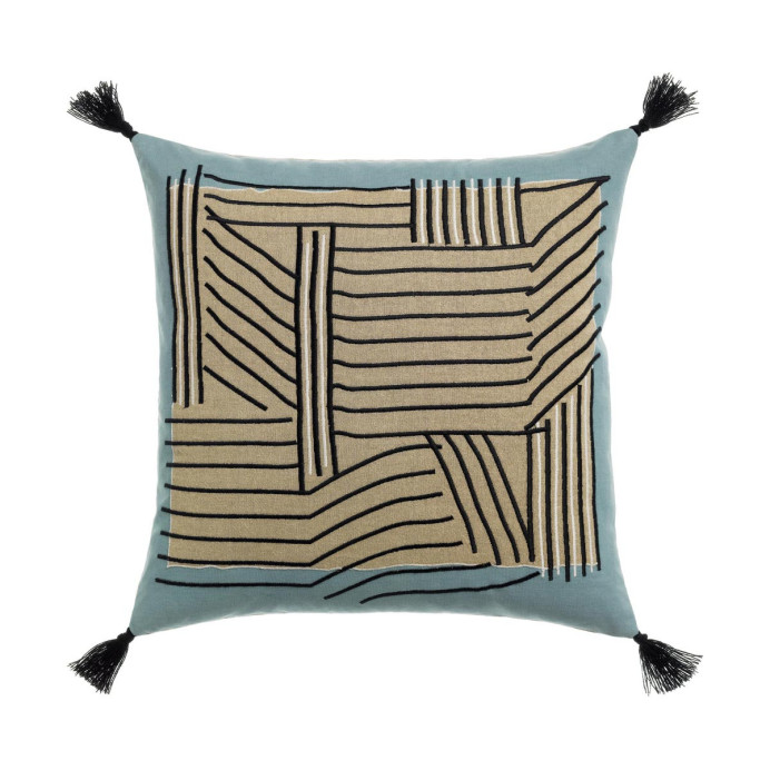 Coussin Coton Lin Brodé KORI  