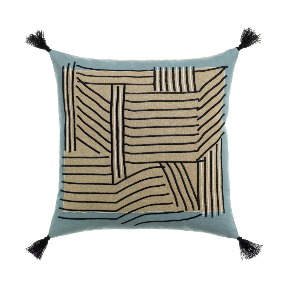 Coussin Coton Lin Brodé KORI  