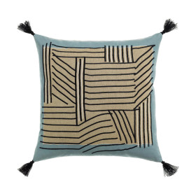 Coussin Coton Lin Brodé KORI  