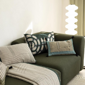 Coussin Coton Lin Brodé KORI  