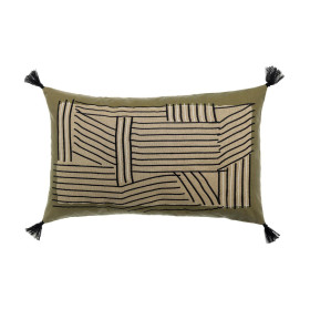 Coussin Coton Lin Brodé KORI  