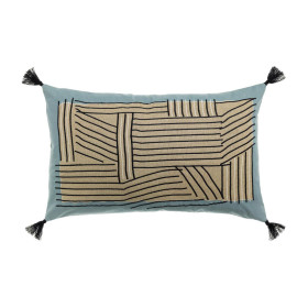 Coussin Coton Lin Brodé KORI  