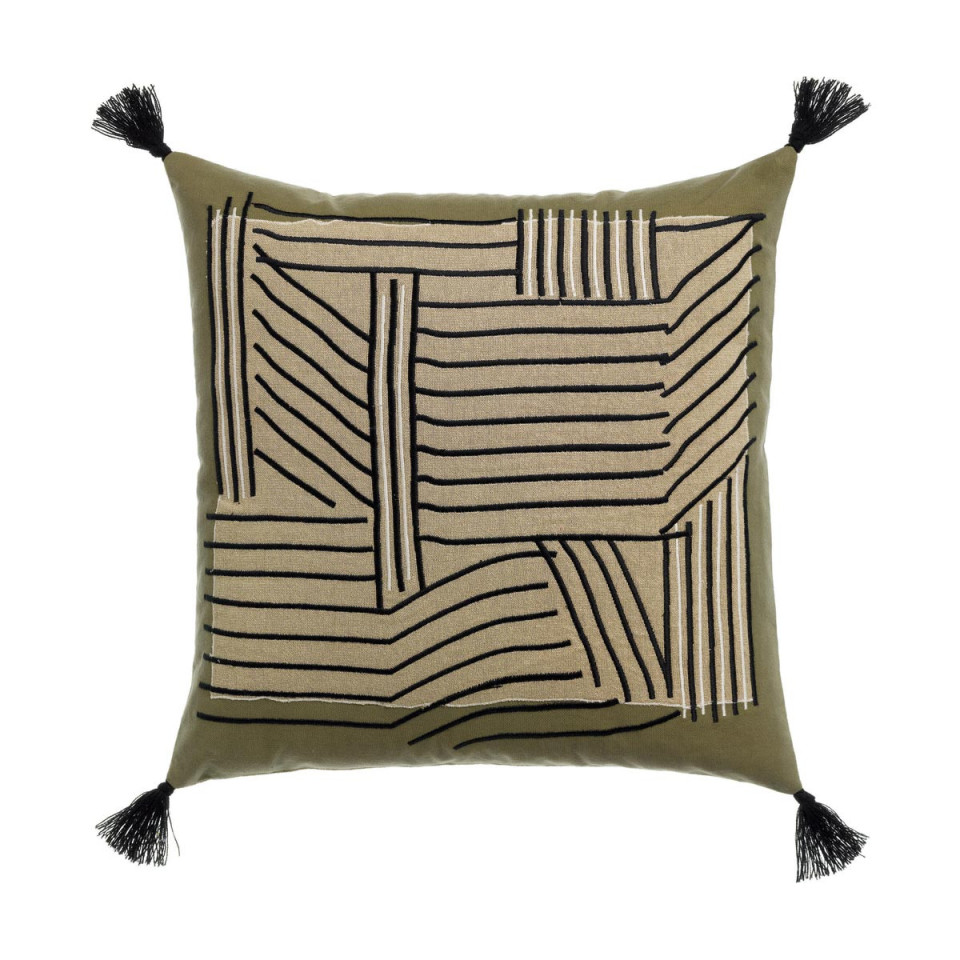 Coussin Coton Lin Brodé KORI  