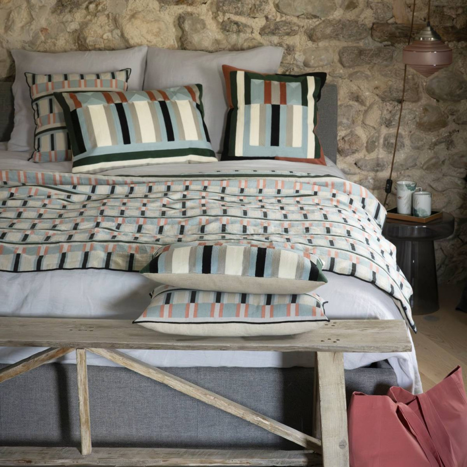 Coussin Lin Coton Imprimée JASON  