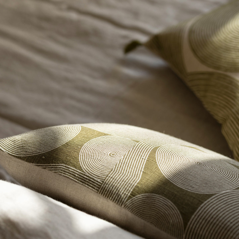 Coussin Lin Coton Imprimé TITO Couleur:Naturel Dimensions:40 x 65 Vivaraise