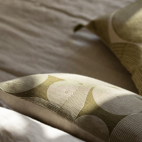 Coussin Lin Coton Imprimé TITO Couleur:Naturel Dimensions:40 x 65 Vivaraise