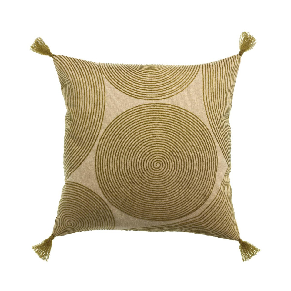 Coussin Coton Brodé TITO Couleur:Naturel Dimensions:45 x 45 Vivaraise