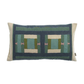 Coussin Lin Coton Imprimé TAHO Couleur:Vert de Gris Dimensions:30 x 50 Vivaraise