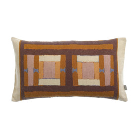 Coussin Lin Coton Imprimé TAHO Couleur:Cuivre Dimensions:30 x 50 Vivaraise