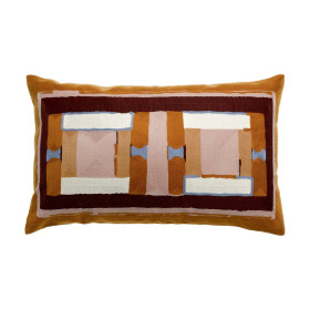 Coussin Coton Brodé TAHO Couleur:Cuivre  Vivaraise