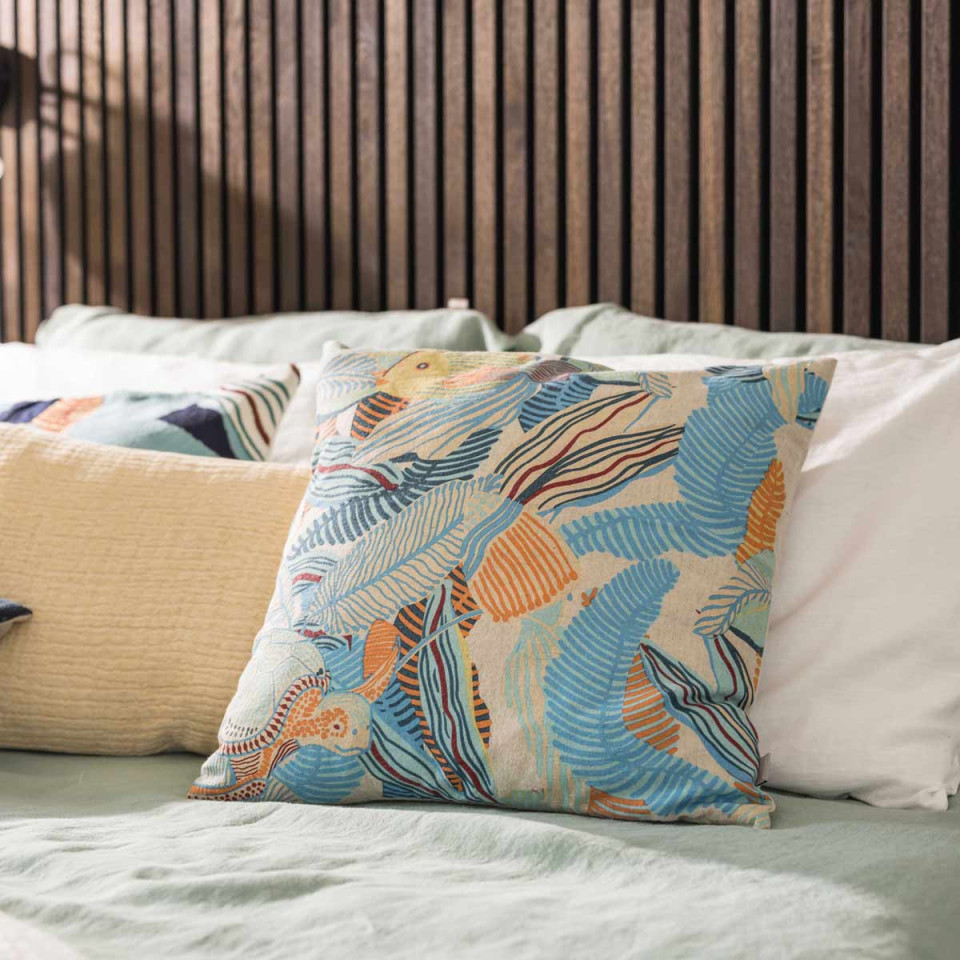 Coussin Lin Coton Imprimé DORI