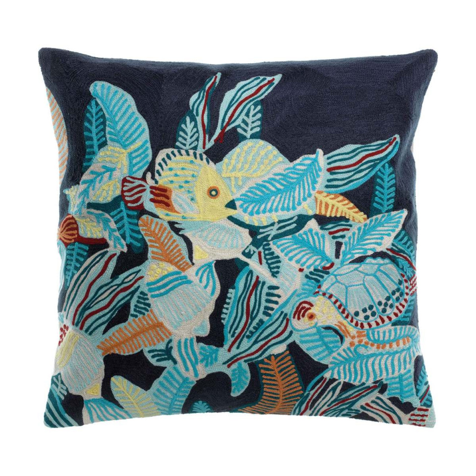 Coussin Coton Brodé DORI  Vivaraise