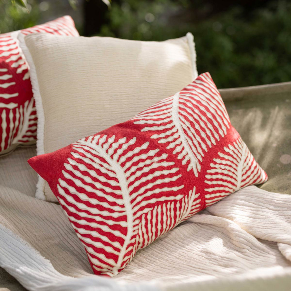Coussin Coton Brodé FLORA  