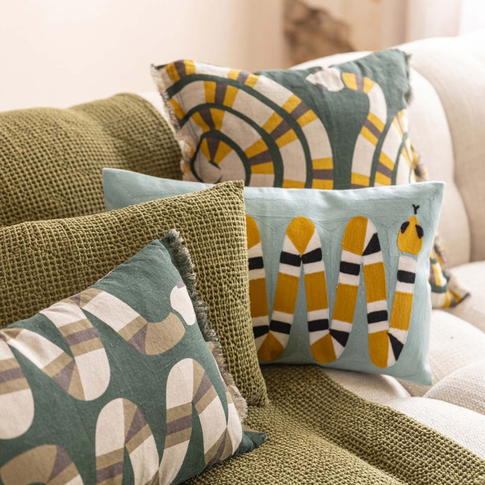 Coussin Coton Brodé YOKA  