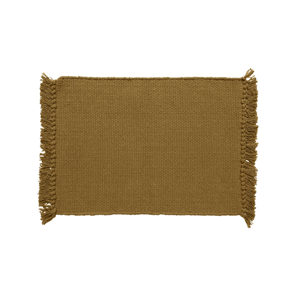 Set de Table frangé PAPEETE en Coton Couleur:Foin Vent du Sud