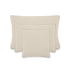 Housse de Coussin Coton Lavé Bord Passepoil Jute HONO Couleur:Naturel  Vent du Sud