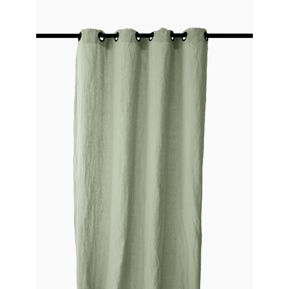 Rideaux à Oeillets SONATE en Lin Lavé Couleur:Romarin Dimensions:140 x 280 Vent du Sud