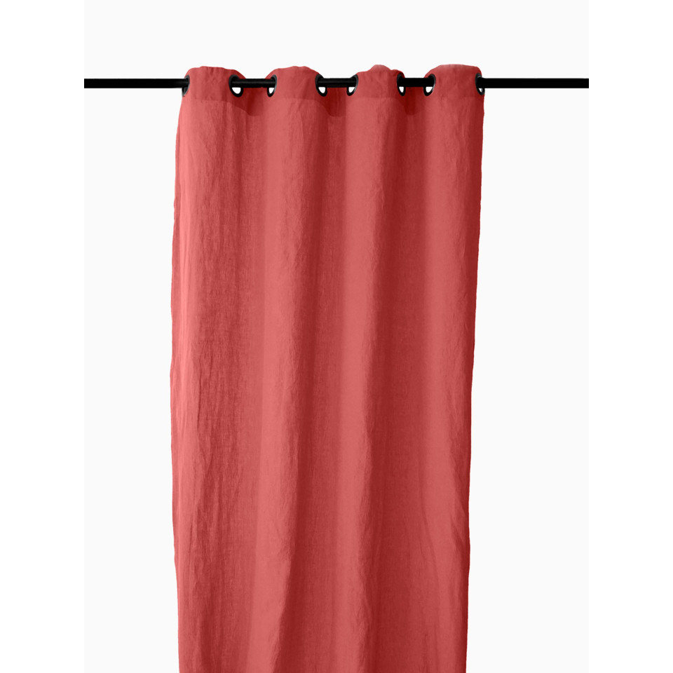 Rideaux à Oeillets SONATE en Lin Lavé Couleur:Tomette Dimensions:140 x 280 Vent du Sud