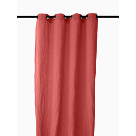 Rideaux à Oeillets SONATE en Lin Lavé Couleur:Tomette Dimensions:140 x 280 Vent du Sud