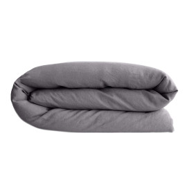 Housse de Couette SONATE en Lin Lavé Couleur:Brume  Vent du Sud