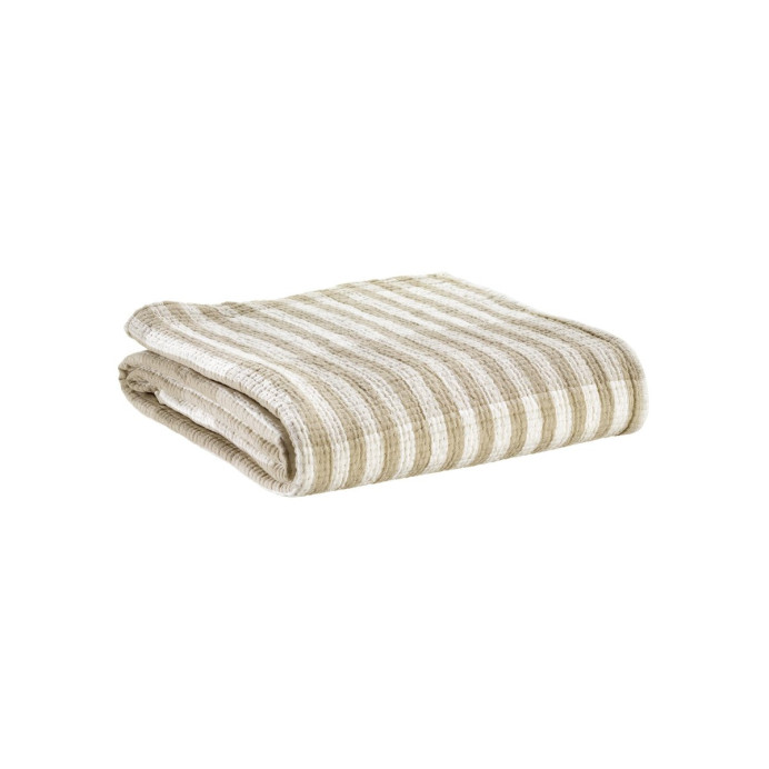 Couvre-lit / Plaid Coton Chambray Rayé CALISTA  
