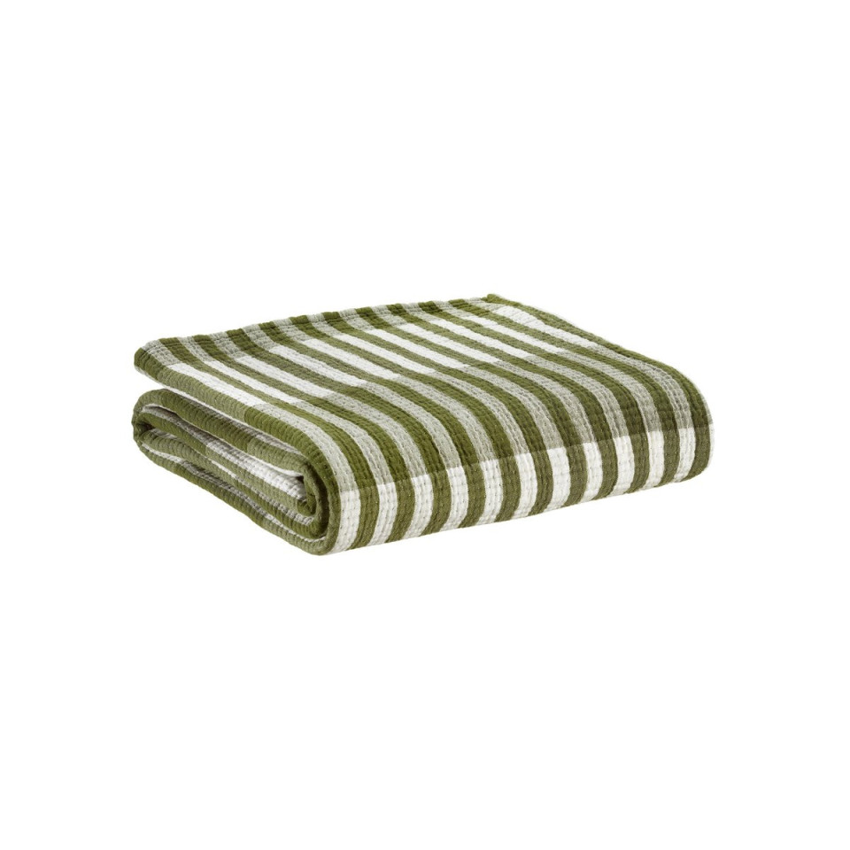 Couvre-lit / Plaid Coton Chambray Rayé CALISTA  