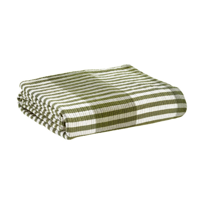 Couvre-lit / Plaid Coton Chambray Rayé CALISTA