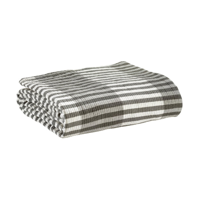 Couvre-lit / Plaid Coton Chambray Rayé CALISTA