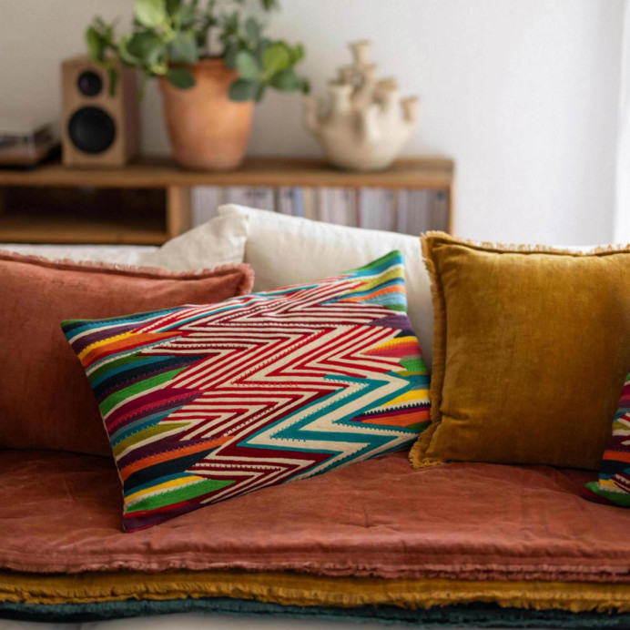Coussin Coton Brodé ZUMA