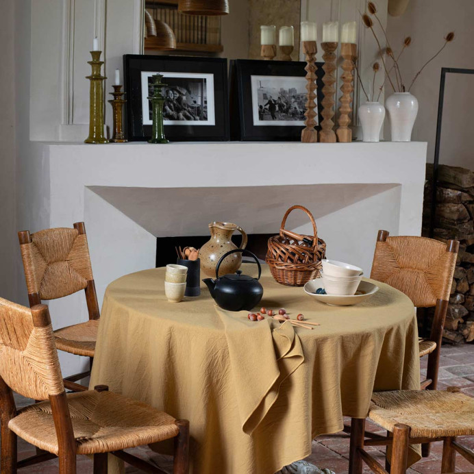 Vent du Sud Nappe de Table HONO en Coton Teint Lavé