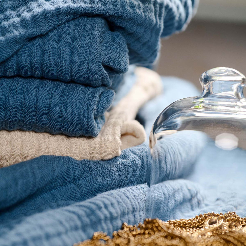 Drap Douche 70X130 + Serviette 50X90 KEA en Gaze de Coton