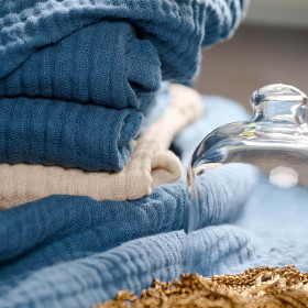 Drap Douche 70X130 + Serviette 50X90 KEA en Gaze de Coton