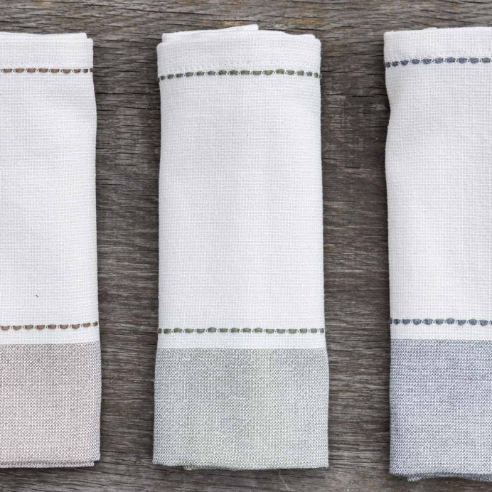 Serviette de Table en Coton avec Larges Rayures Aksel