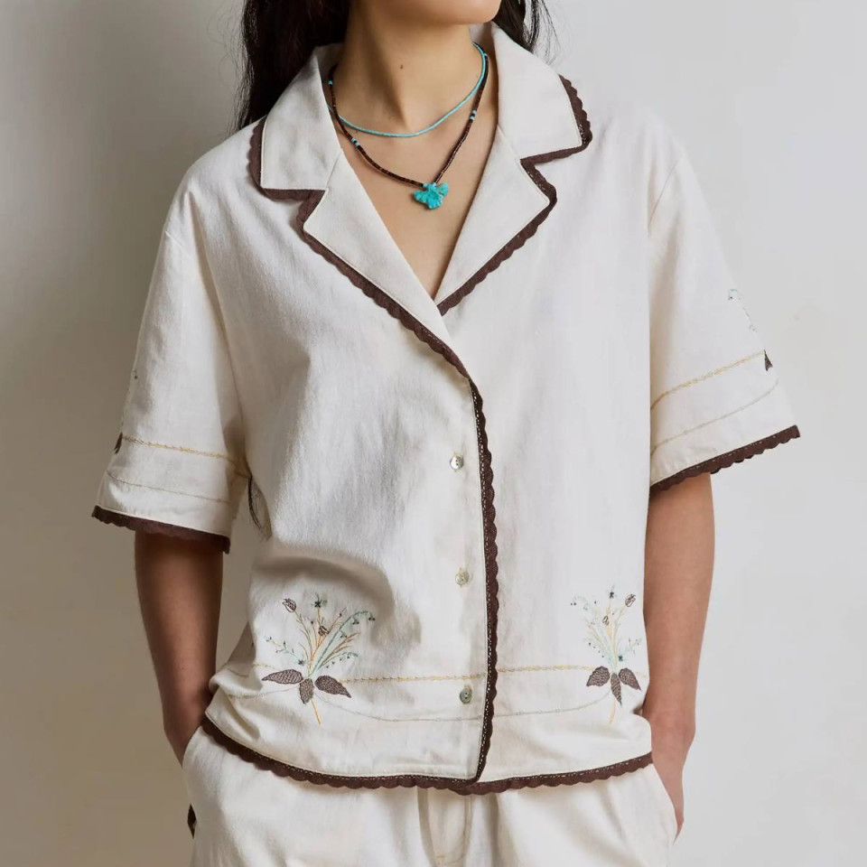 Chemise Manche Courte Brodée CAPRI