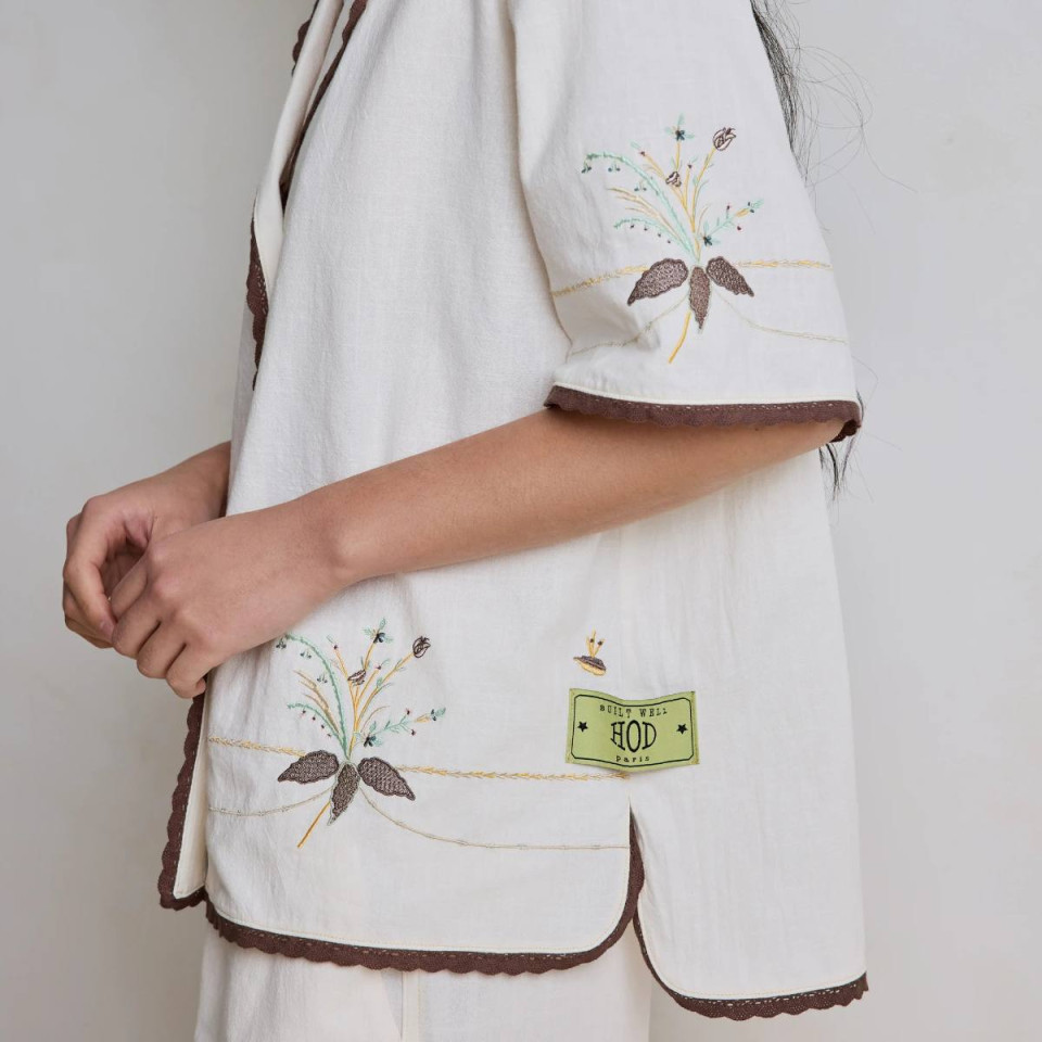 Chemise Manche Courte Brodée CAPRI