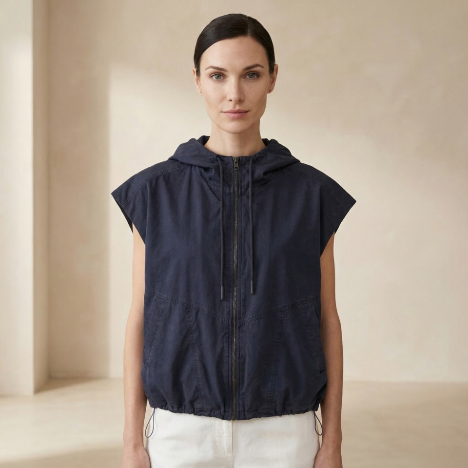 Veste à Capuche sans Manche Louise dark blue vue face