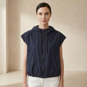 Veste à Capuche sans Manche Louise dark blue vue face