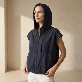 Veste sans manche Louise dark blue vue côté