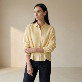 Chemisier Court à Carreaux Lana – JC Sophie - portée