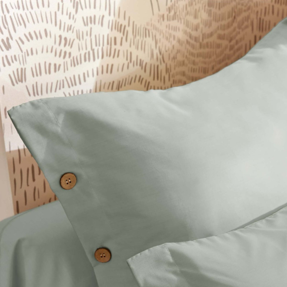 Taie D'oreiller Volant Plat en Percale PERRINE