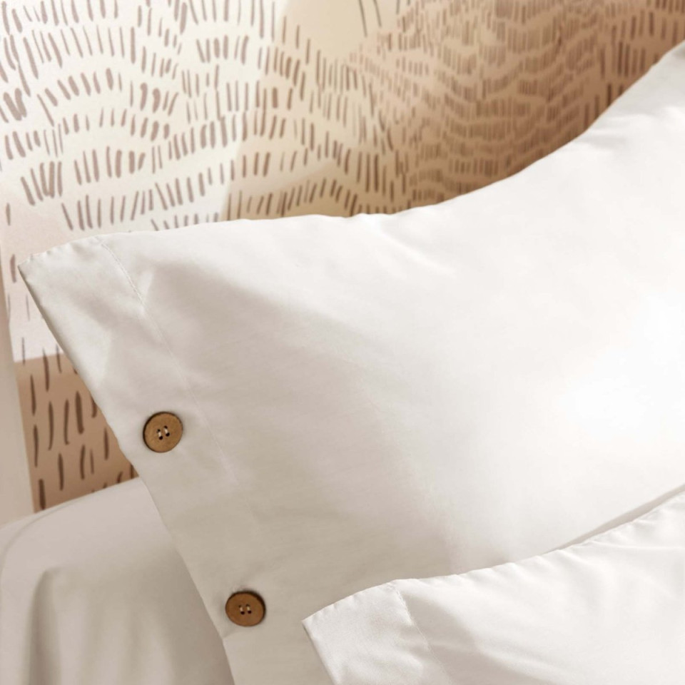 Taie D'oreiller Volant Plat en Percale PERRINE