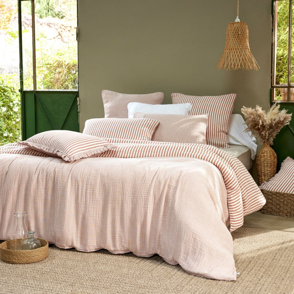 Housse de Couette Réversible Gaze de Coton ROMIE