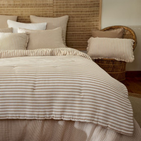 Bout de lit en Gaze de coton tissée teinte ROMIE