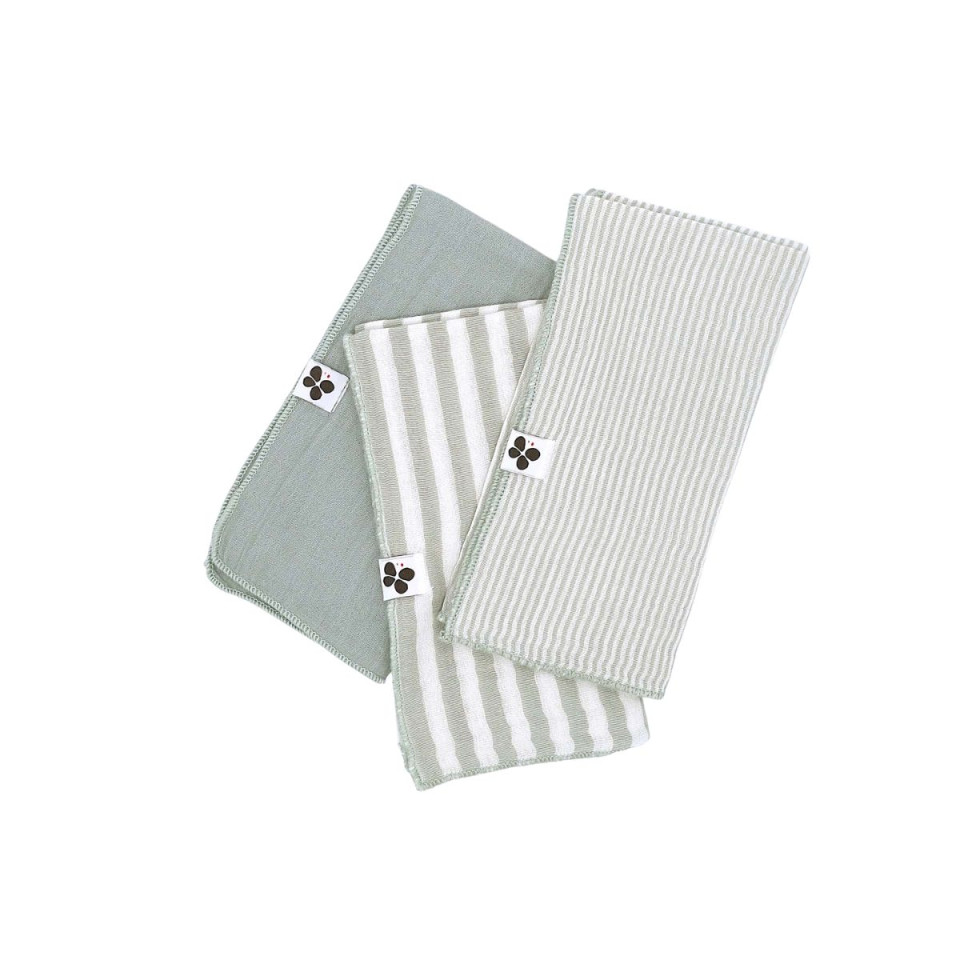 Lot de 3 Serviettes de Table Gaze de coton Rayée ROMIE
