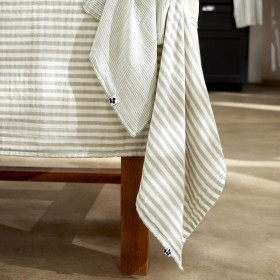 Lot de 2 essuie-mains Gaze de coton Rayée ROMIE