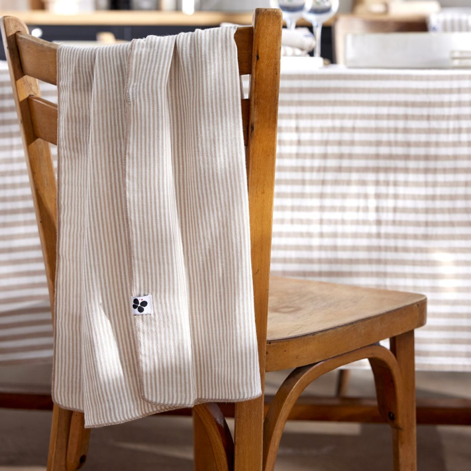 Lot de 2 essuie-mains Gaze de coton Rayée ROMIE