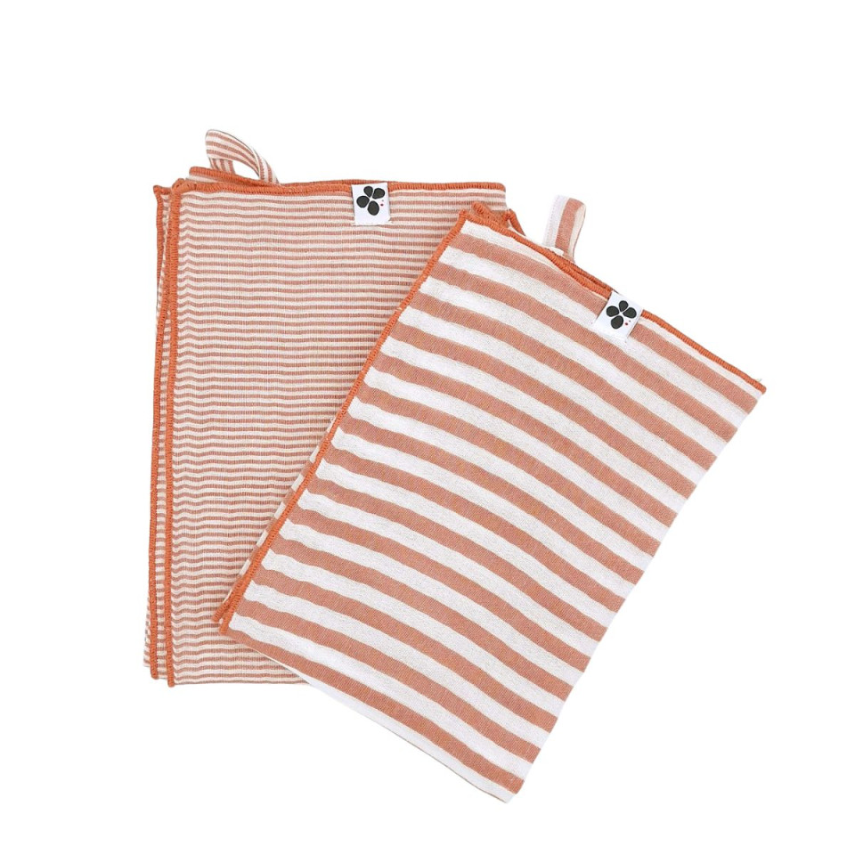 Lot de 2 essuie-mains Gaze de coton Rayée ROMIE